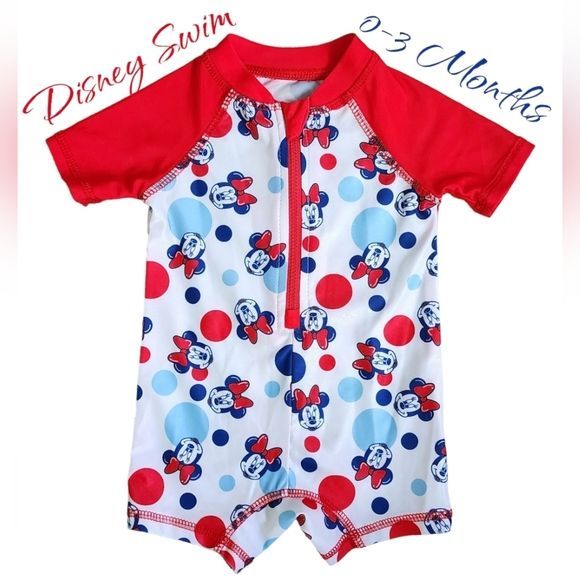Disney Other - Disney Minnie Mouse Swim Baby Suit 0-3 Mnths